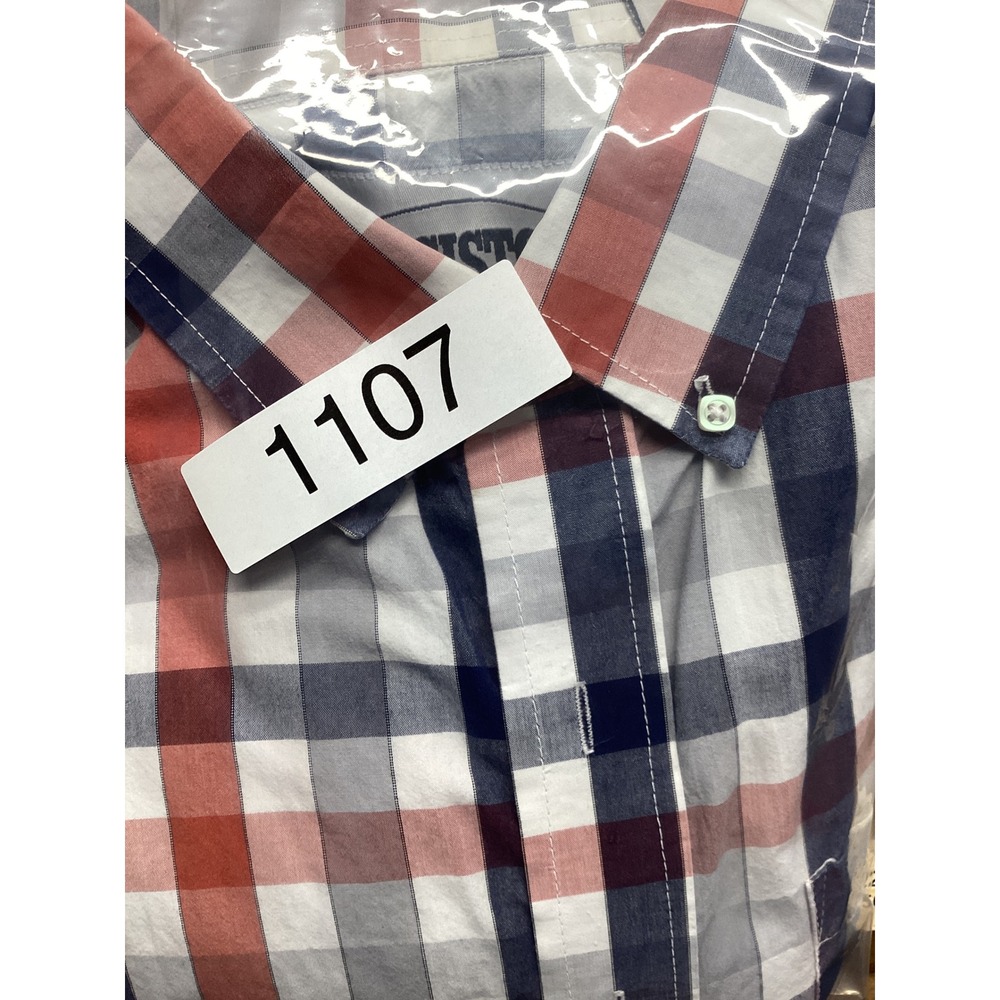 Resistol Ranch Mens XL Red White Blue Plaid Western Short Sleeve Button Shirt - Picture 7 of 7